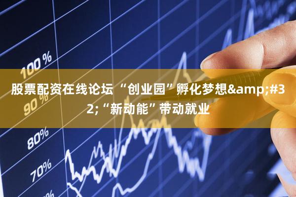 股票配资在线论坛 “创业园”孵化梦想&#32;“新动能”带动就业