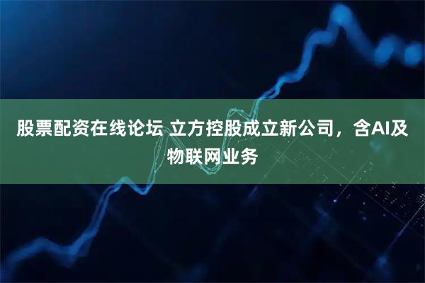 股票配资在线论坛 立方控股成立新公司，含AI及物联网业务